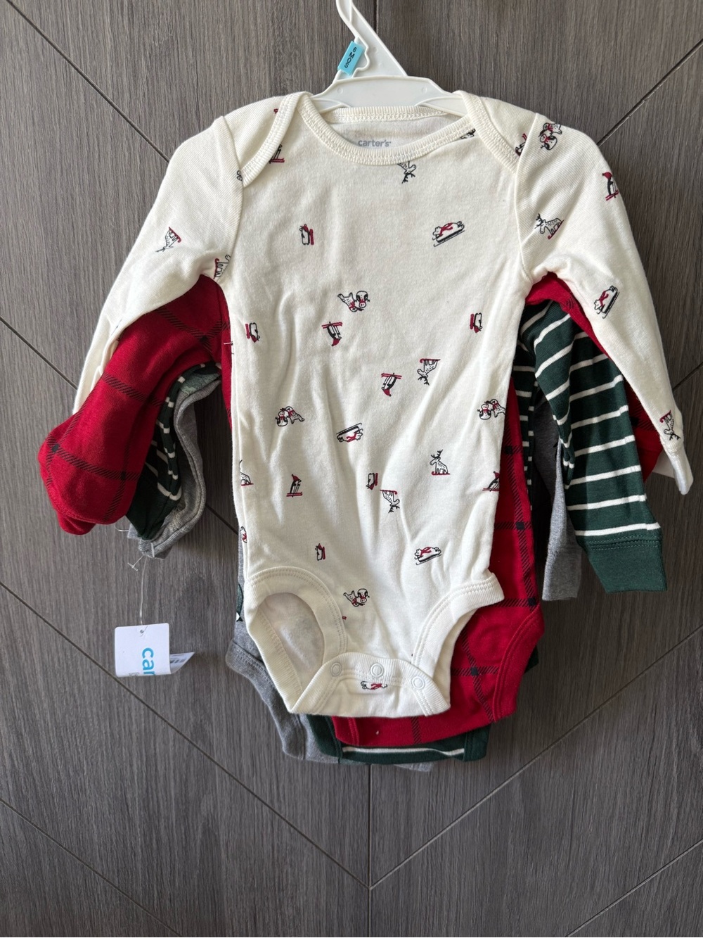Carter's 4 pack Holiday Long Sleeve Original Bodysuits - Picture 2 of 2